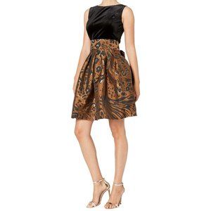 Tahari Velvet Jacquard Leopard Print